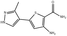 3-amino-5-(5-methyl-1H-pyrazol-4-yl)thiophene-2-carboxamide Structure