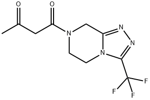 1-[3-(Trifluoromethyl)-5,6-dihydro-[1,2,4]triazolo[4,3-a]pyrazin-7(8H)-yl]-1,3-butanedione 구조식 이미지