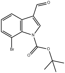 1H-Indole-1-carboxylic acid, 7-bromo-3-formyl-, 1,1-dimethylethyl ester Structure
