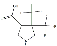 4,4-bis(trifluoromethyl)pyrrolidine-3-carboxylic acid 구조식 이미지