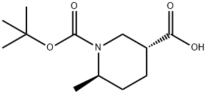 1-(tert-butoxycarbonyl)-6-methylpiperidine-3-carboxylic acid 구조식 이미지