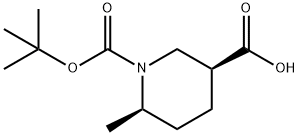 (3S,6R)-1-(tert-butoxycarbonyl)-6-methylpiperidine-3-carboxylic acid Structure