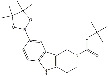 tert-Butyl 8-(4,4,5,5-tetramethyl-1,3,2-dioxaborolan-2-yl)-3,4-dihydro-1H-pyrido[4,3-b]indole-2(5H)-carboxylate Structure