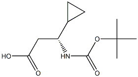 (R)-3-((tert-butoxycarbonyl)amino)-3-cyclopropylpropanoic acid Structure