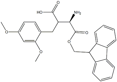 Fmoc-(R)-3-amino-2-(2,4-dimethoxybenzyl)propanoicacid 구조식 이미지