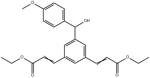 (2E,2'E)-Diethyl 3,3'-(5-(hydroxy(4-methoxyphenyl)methyl)-1,3-phenylene)diacrylate 구조식 이미지