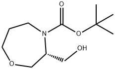 1,4-Oxazepine-4(5H)-carboxylic acid, tetrahydro-3-(hydroxymethyl)-, 1,1-dimethylethyl ester, (3R)- Structure