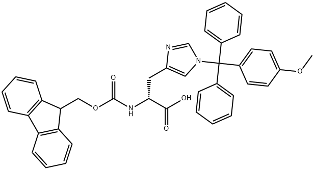 N-Alpha-(9-Fluorenylmethoxycarbonyl)-N-Tau-(4- Methoxytrityl)-D-Histidine Structure