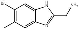 (6-bromo-5-methyl-1H-1,3-benzodiazol-2-yl)methanamine Structure