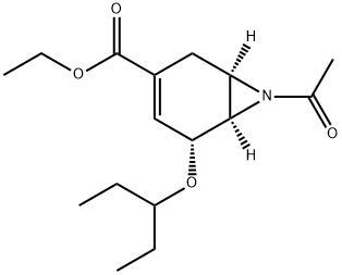 7-Azabicyclo[4.1.0]hept-3-ene-3-carboxylic acid, 7-acetyl-5-(1-ethylpropoxy)-, ethyl ester, (1R,5R,6R)- Structure