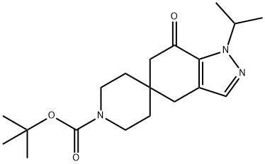 tert-butyl 1-isopropyl-7-oxo-1,4,6,7-tetrahydrospiro[indazole-5,4'-piperidine]-1'-carboxylate 구조식 이미지