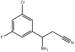 3-AMINO-3-(3-CHLORO-5-FLUOROPHENYL)PROPANENITRILE Structure