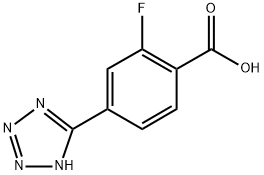 2-fluoro-4-(1H-tetrazol-5-yl)benzoic acid 구조식 이미지