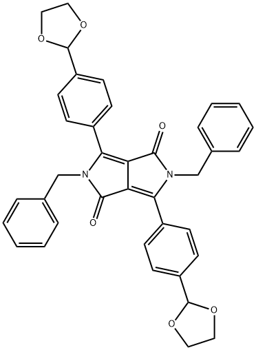 3,6-BIS(4-[1,3]DIOXOLAN-2-YL-PHENYL)-2,5-DIBENZYLPYRROLO[3,4-C]PYRROLE-1,4-DIONE 구조식 이미지