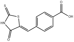 4-[(Z)-(4-oxo-2-thioxo-1,3-thiazolidin-5-ylidene)methyl]benzoic acid Structure