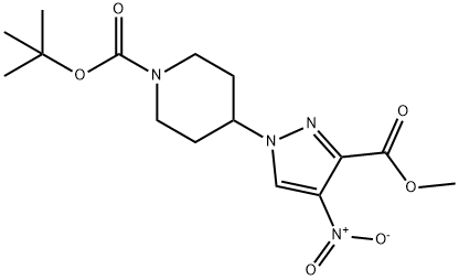 tert-butyl 4-(3-(methoxycarbonyl)-4-nitro-1H-pyrazol-1-yl)piperidine-1-carboxylate Structure