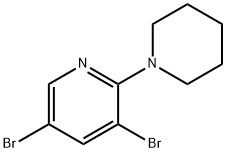 3,5-Dibromo-2-(piperidin-1-yl)pyridine Structure