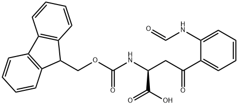 (2S)-2-({[(9H-fluoren-9-yl)methoxy]carbonyl}amino)-4-(2-formamidophenyl)-4-oxobutanoic acid Structure
