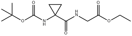 [(1-tert-Butoxycarbonylamino-cyclopropanecarbonyl)-amino]-acetic acid ethyl ester Structure