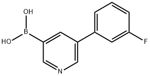 5-(3-Fluorophenyl)pyridine-3-boronic acid 구조식 이미지