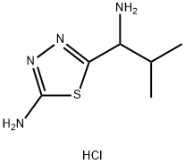 5-(1-Amino-2-methylpropyl)-1,3,4-thiadiazol-2-amine dihydrochloride 구조식 이미지