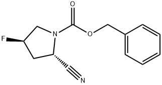 (2S,4R)-Benzyl 2-cyano-4-fluoropyrrolidine-1-carboxylate Structure