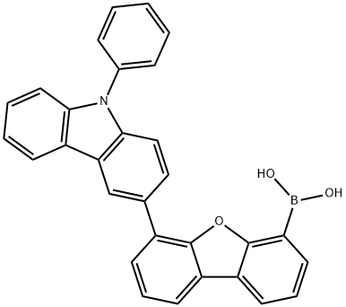B-[6-(9-phenyl-9h-carbazol-3-yl)-4-dibenzofuranyl]boronic acid Structure
