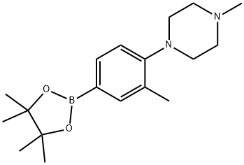3-Methyl-4-(N-methylpiperazin-1-yl)phenylboronic acid pinacol ester 구조식 이미지