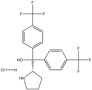 (S)-Pyrrolidin-2-ylbis(4-(trifluoromethyl)phenyl)methanol hydrochloride 구조식 이미지