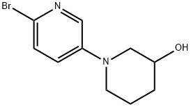 2-Bromo-5-(3-hydroxypiperidino)pyridine Structure