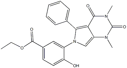 Ethyl 3-[1,3-dimethyl-2,4-dioxo-5-phenyl-3,4-dihydro-1H-pyrrolo[3,4-d]pyrimidin-6(2H)-yl]-4-hydroxybenzoate Structure