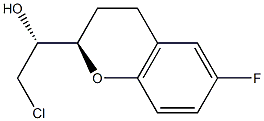 (1R)-2-chloro-1-[(2R)-6-fluoro-3,4-dihydro-2H-chromen-2-yl]ethanol 구조식 이미지