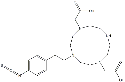 1,7-bis-(carboxymethyl)-4-(4'-isothiocyanatophenethyl)-1,4,7,10-tetraazacyclododecane 구조식 이미지