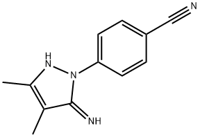 4-(5-imino-3,4-dimethyl-2,5-dihydro-1H-pyrazol-1-yl)benzonitrile Structure