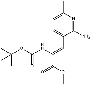methyl (Z)-3-(2-amino-6-methylpyridin-3-yl)-2-((tert-butoxycarbonyl)amino)acrylate Structure
