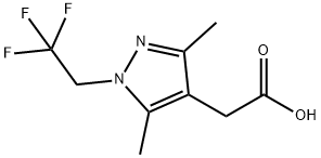 2-[3,5-dimethyl-1-(2,2,2-trifluoroethyl)-1H-pyrazol-4-yl]acetic acid 구조식 이미지