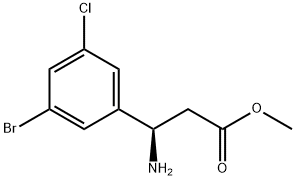 METHYL (3R)-3-AMINO-3-(3-BROMO-5-CHLOROPHENYL)PROPANOATE Structure