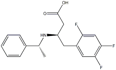 (3R)-3-[[(1R)-1-phenylethyl]amino]-4-(2,4,5-trifluorophenyl)butanoic acid 구조식 이미지