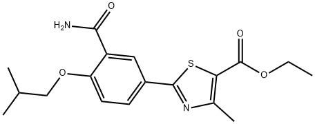 ethyl 2-(3-carbamoyl-4-isobutoxyphenyl)-4-methylthiazole-5- carboxylate 구조식 이미지