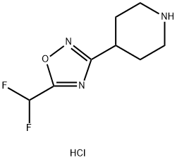 4-[5-(difluoromethyl)-1,2,4-oxadiazol-3-yl]piperidine hydrochloride 구조식 이미지