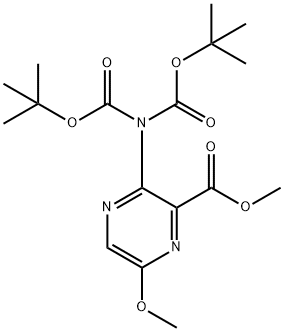 Methyl 3-{bis[(tert-butoxy)carbonyl]amino}-6-methoxypyrazine-2-carboxylate Structure