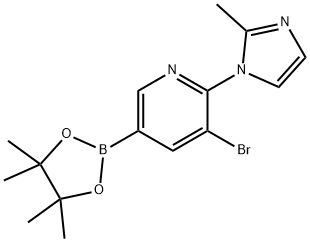 5-Bromo-6-(2-methylimidazol-1-yl)pyridine-3-boronic acid pinacol ester Structure