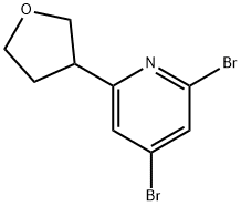 2,4-Dibromo-6-(3-tetrahydrofuranyl)pyridine 구조식 이미지