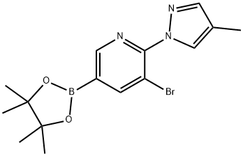 5-Bromo-6-(4-methyl-1H-pyrazol-1-yl)pyridine-3-boronic acid pinacol ester Structure