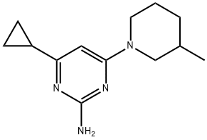 2-amino-4-(3-methylpiperidin-1-yl)-6-cyclopropylpyrimidine 구조식 이미지