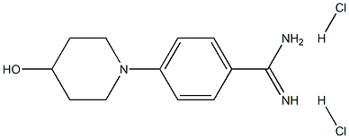 4-(4-hydroxypiperidin-1-yl)benzene-1-carboximidamide dihydrochloride Structure