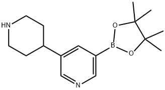 3-(4,4,5,5-tetraMethyl-1,3,2-dioxaborolan-2-yl)-5-(piperidin-4-yl)pyridine Structure