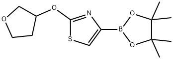 2-((tetrahydrofuran-3-yl)oxy)-4-(4,4,5,5-tetramethyl-1,3,2-dioxaborolan-2-yl)thiazole 구조식 이미지