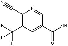 3-Pyridinecarboxylic acid, 6-cyano-5-(trifluoromethyl)- Structure