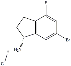 (R)-6-BROMO-4-FLUORO-2,3-DIHYDRO-1H-INDEN-1-AMINE HYDROCHLORIDE 구조식 이미지